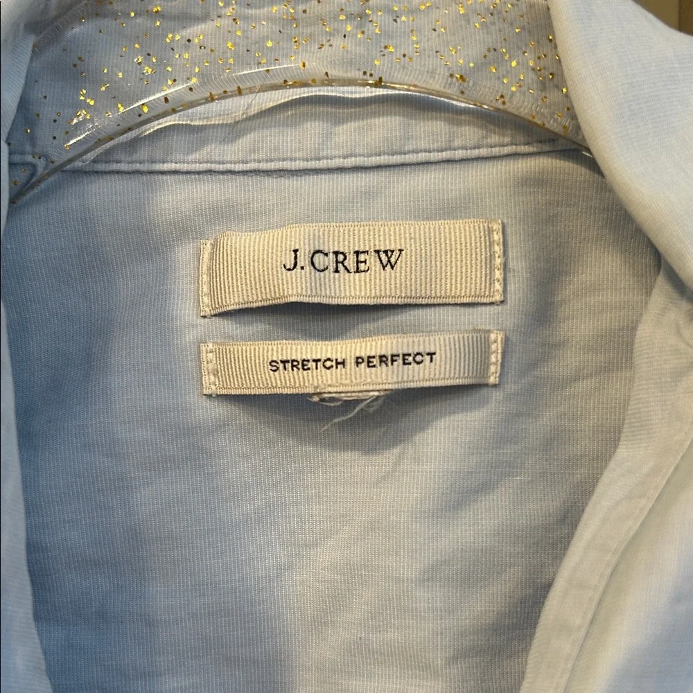 Vintage J. Crew Light Blue Stretch Perfect Fit Cotton Blouse XS